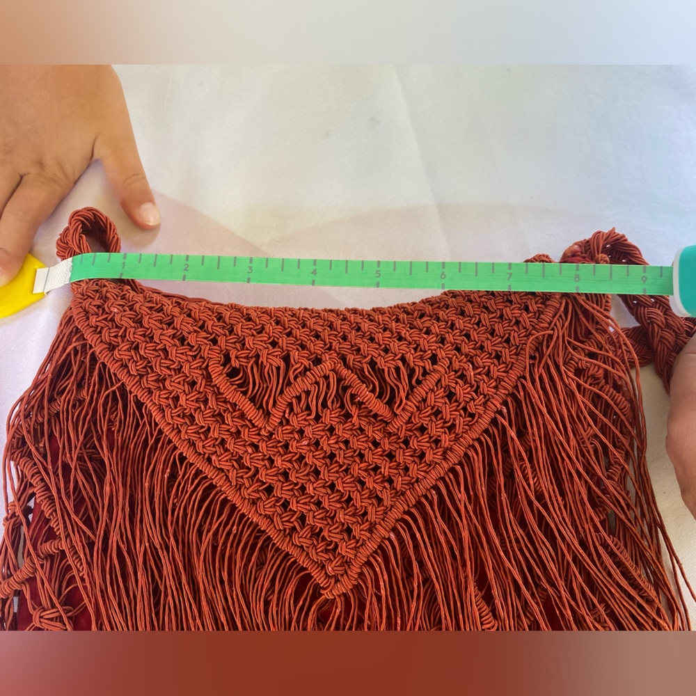 Fringe Crossbody Bag - Dark Red - Picture 10 of 13